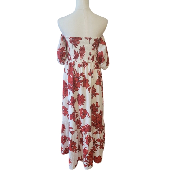 Abercrombie & Fitch Emerson Floral Off the Shoulder Maxi Dress Size Med Petite - Picture 6 of 7